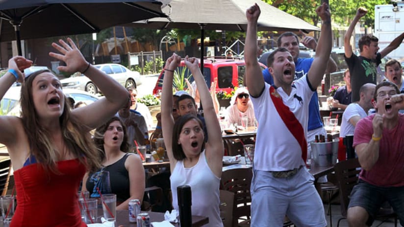Soccer fans across the country gathered Friday to watch the Slovenia-US match.