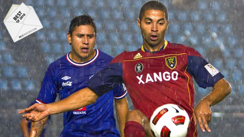 Real Salt Lake's Alvaro Saborio controls the ball against Cruz Azul in CONCACAF Champions League action on Aug. 25.