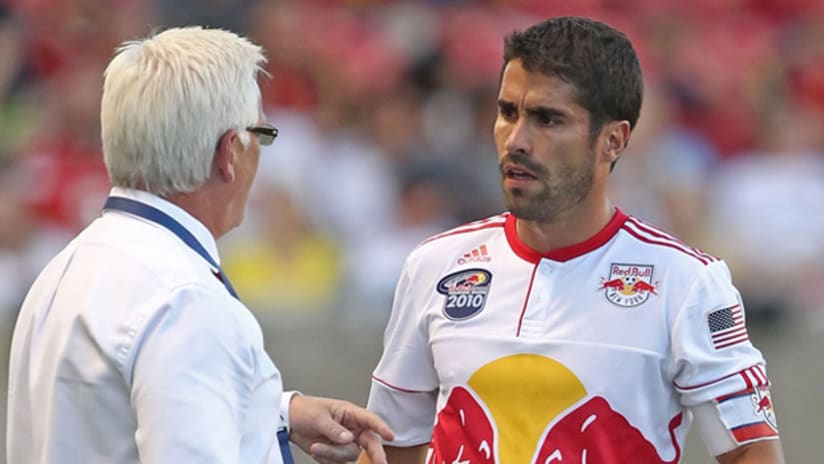 Juan Pablo Ángel (right) and the Red Bulls nearly played well enough for a draw last weekend against Real Salt Lake.