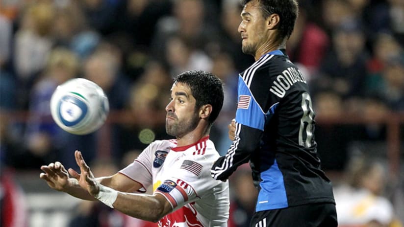 San Jose have trouble finding goals if they aren't from Chris Wondolowski (right), said Quakes defender Jason Hernandez.