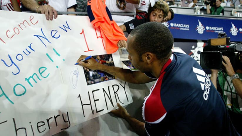 Thierry Henry rode the commuter train to Red Bull Arena last week before his New York debut.