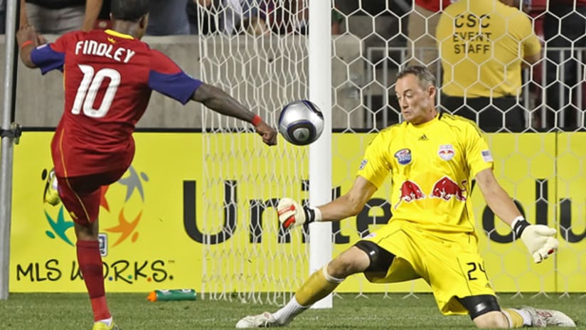 NY goalkeeper Greg Sutton made a hatful of saves in the second half of a 1-0 loss to RSL.