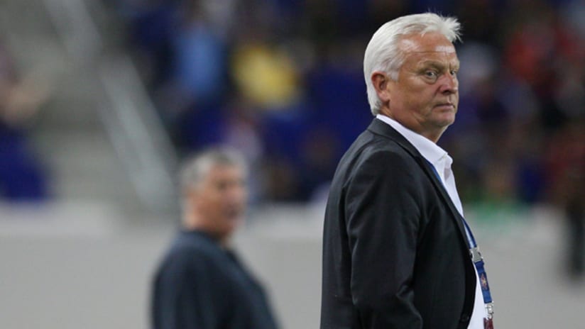 Red Bulls coach Hans Backe is worried about the side's attack.