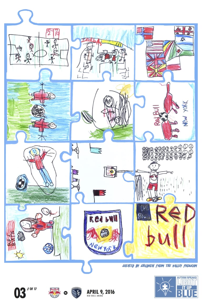 New York Red Bulls unveil match poster for Autism Awareness Night match vs. Sporting Kansas City -