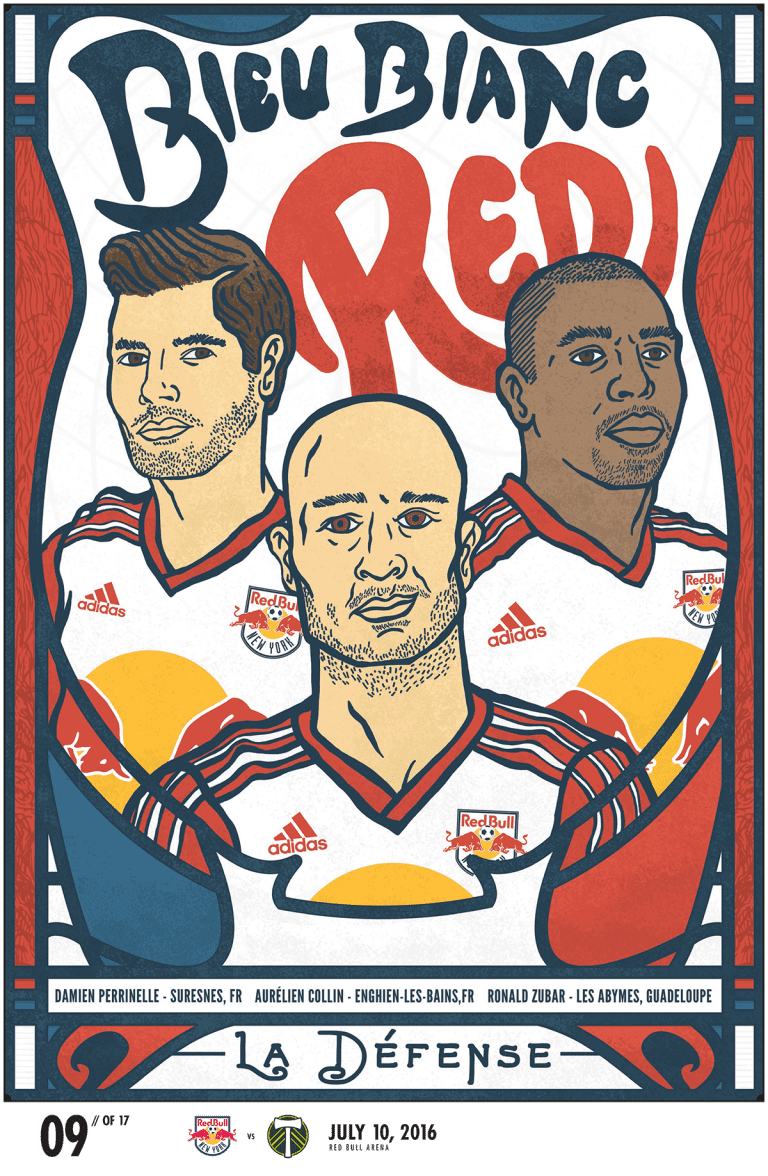 New York Red Bulls unveil match poster for July 10 match vs. Portland Timbers -