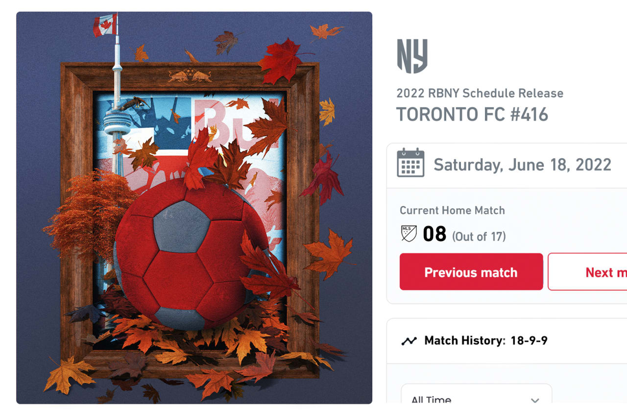 RBNY 2022 Home Schedule NFT Match 8