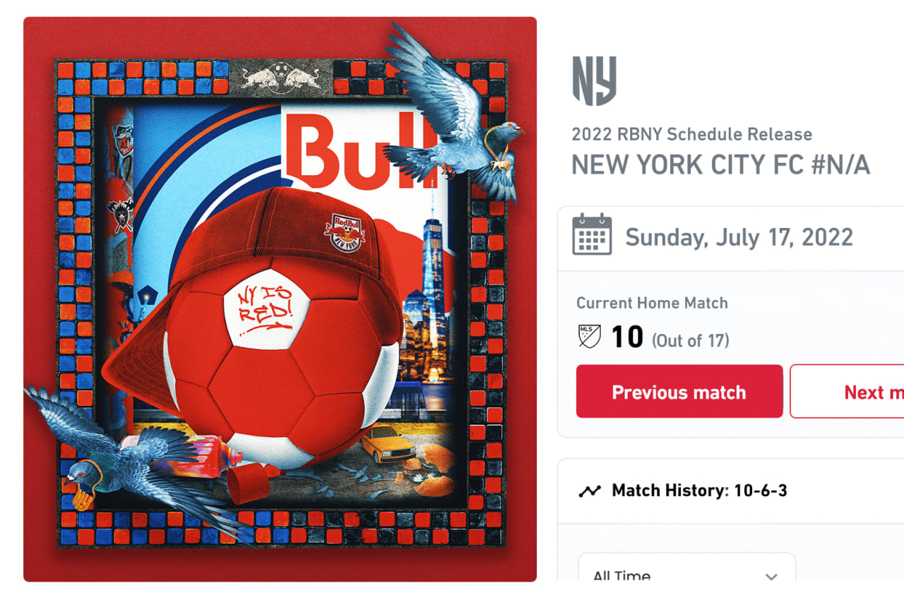 RBNY 2022 Home Schedule NFT Match 10