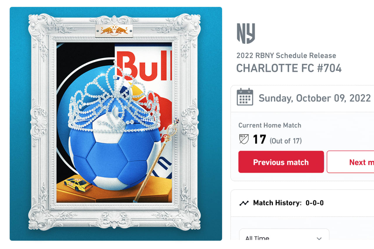 RBNY 2022 Home Schedule NFT Match 17